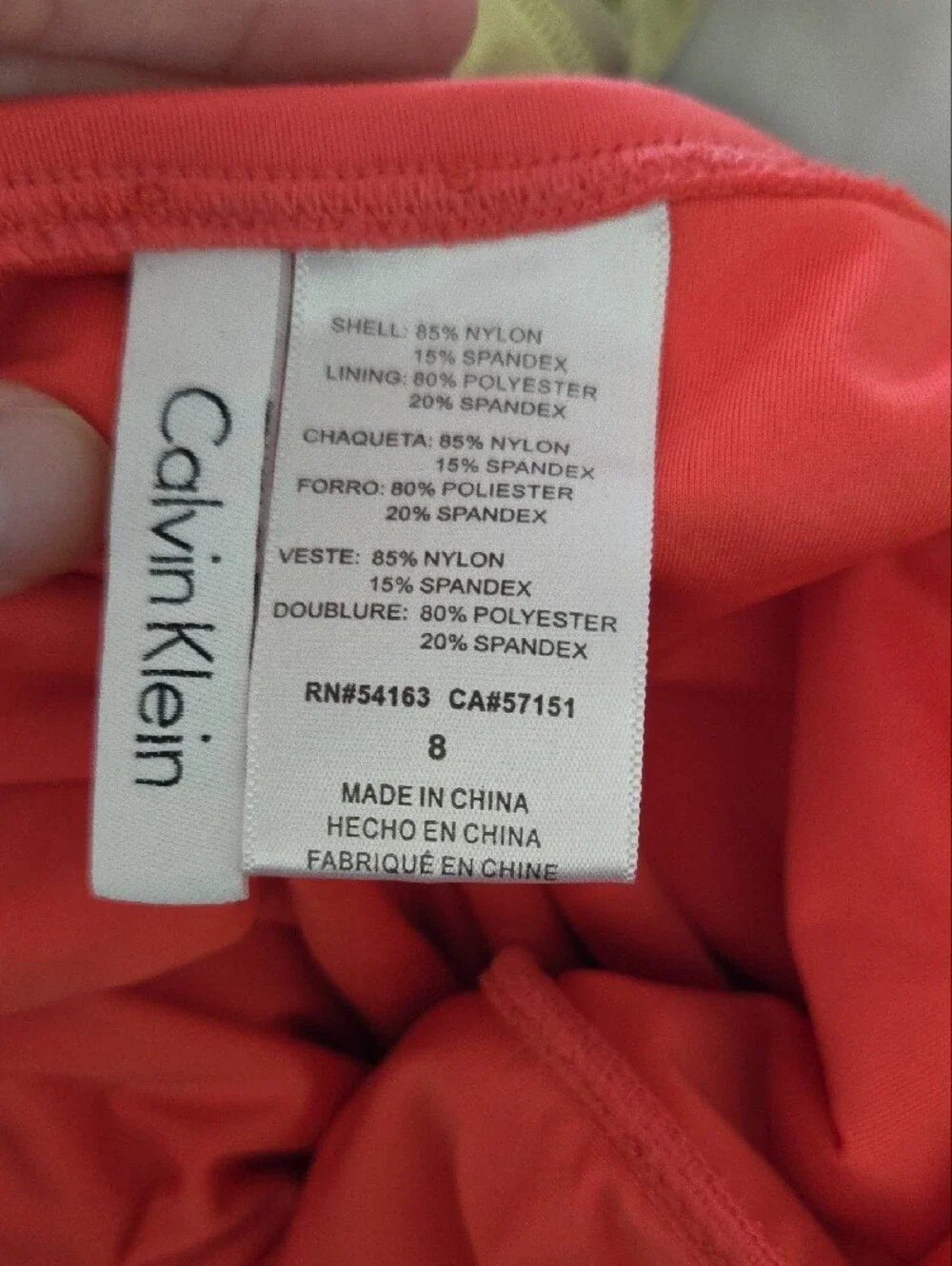 Calvin Klein Coral Ruched One-Piece Swimsuit